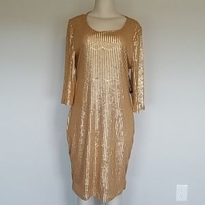 New York & company gold sequin dress-XL